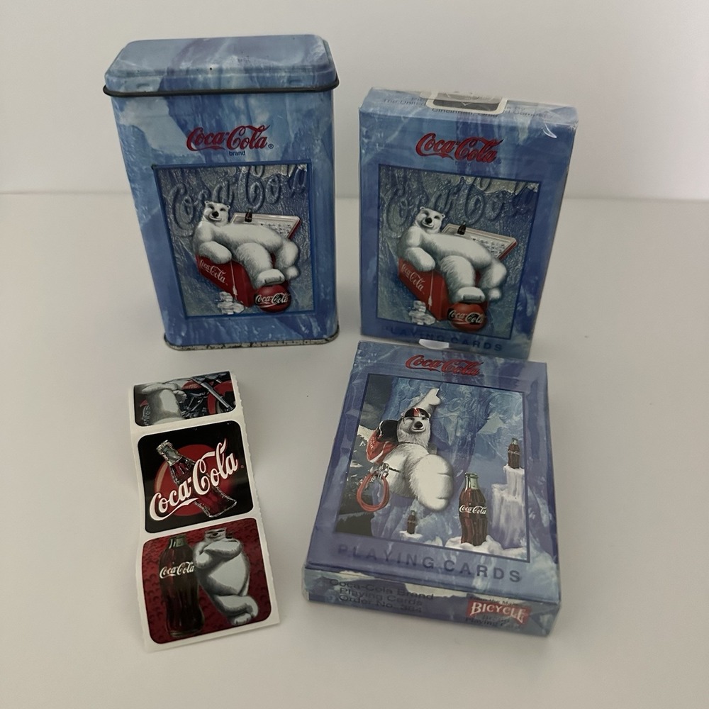 Coca Cola Bicycle Playing Cards Deck - Polar Bear- Vintage - 1998 Sealed - New